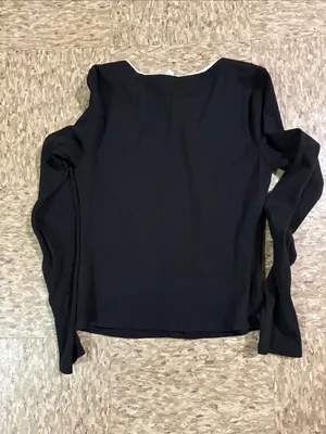 Lovers + Friends Black Button-Down Top with White Trim thumbnail 5