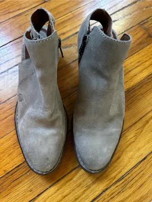 Börn Margret Taupe Suede Leather Open Back Heel Booties Buckle Ankle Boots 6.5 thumbnail 3