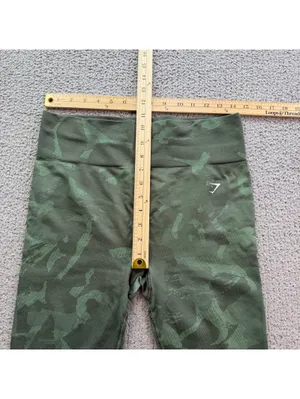 Gymshark Camo Seamless Leggings Green High Waisted Workout XL Gym Bodybuilding thumbnail 3