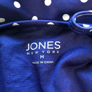 Jones New York Blue Polka Dot One Piece Swimsuit Size Medium thumbnail 4