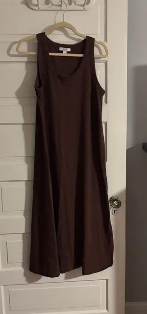 Ann Taylor Sleeveless Brown Midi Dress - Classic Everyday Dress thumbnail 1