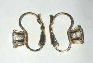 Avon Vintage Gold Tone Round CZ Rhinestone Dainty Pierced Earrings thumbnail 2