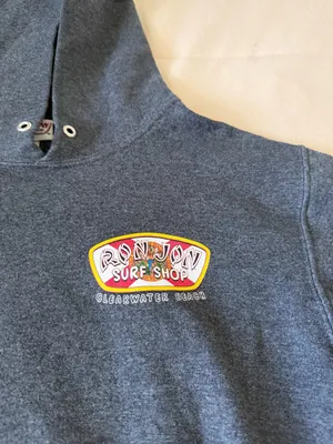Ron Jon Charcoal Gray Pullover Hoodie with Surf Patch thumbnail 3