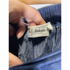 Denim by Ellison Off Shoulder Top Womens S Blue Crinkle Chambray Boho RT1436-5 thumbnail 4