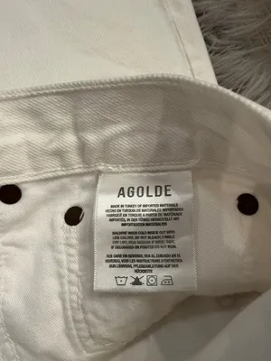 Agolde organic cotton denim criss cross high rise shorts raw hem white 31 thumbnail 9