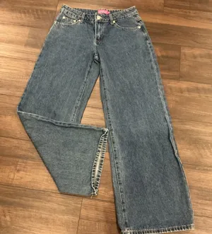 Edikted Wide Leg Denim Jeans Medium Wash High Waisted Baggy Pants Size S Y2K thumbnail 1