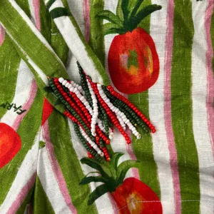 Farm Rio Anthropologie Pineapple Striped Shorts XS Green Pink Tropical Boho thumbnail 12