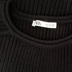 ZARA Wool Blend Solid‎ Black Shaker Knit Pullover Sweater Minimalist Medium thumbnail 13