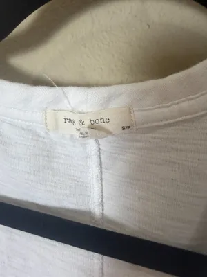 Rag & Bone Semi Sheer V Neck Short Sleeve Tee T Shirt White Size Small thumbnail 3