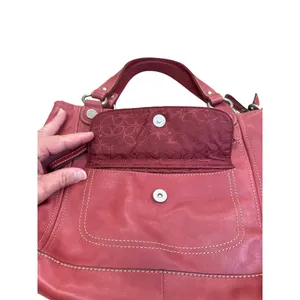 Fossil Vintage Womans Red Leather Handbag Clutch With Dual Handles SKU8148 thumbnail 10