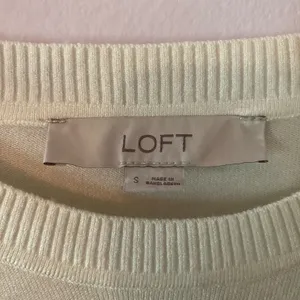 NWOT LOFT White Green Blue Striped Lightweight Sweater Preppy Women's size Small thumbnail 2