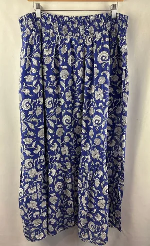 Women’s Destination 365 Large Royal Blue Paisley Maxi Skirt thumbnail 1