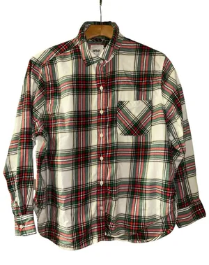 Aerie red, green, and white plaid button-up shirt in a S #plaid #preppy thumbnail 1