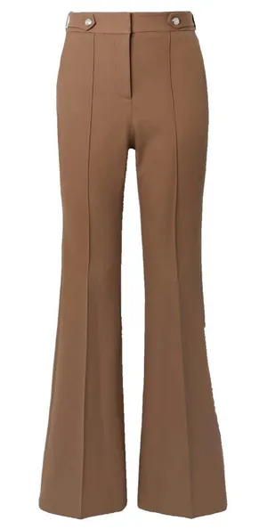 NWT Veronica Beard Elsbury in Cocoa Pintuck Stretch Flare Pants 14 $398 thumbnail 1