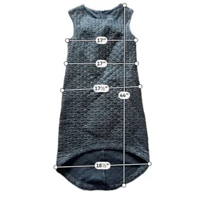 Black Quilted High Low Sleeveless Dress Geometric Textured Evening Gown thumbnail 4