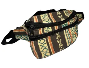 Southwestern Tribal Print Festival Boho Waist Clip On Canvas Fanny Pack thumbnail 1