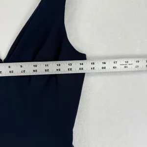 Dress The‎ Population Navy Blue V Neck Bow Shoulder Midi Dress XS thumbnail 2