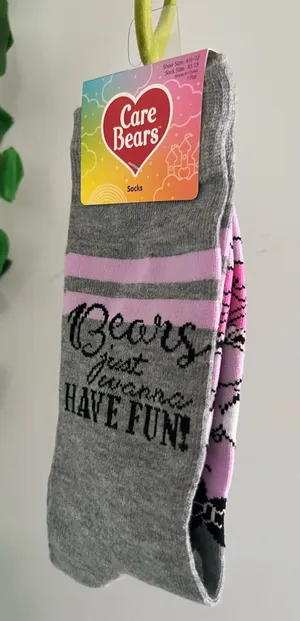 Care Bears Socks Gray Size 9 thumbnail 1