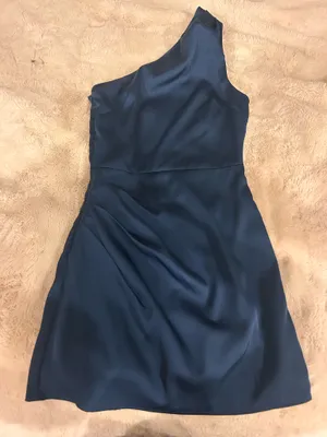 Lulus min homecoming dress blue satin thumbnail 3