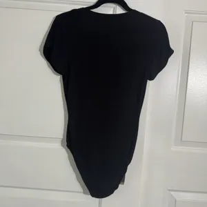 Free People Women's M Black Deep V Neck Short Sleeve Bodysuit Stretch thumbnail 3