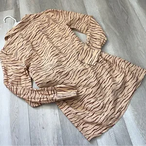 Onia Printed Dress cotton animal wrap shirt mini womens Orange small resortwear thumbnail 5