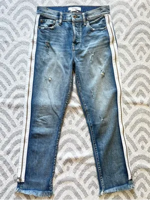 PISTOLA Charlie High Rise Straight Leg Button Fly Zipper Blue Denim Jeans 26 thumbnail 1