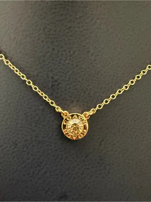 COACH Rose-Gold Open Circle Crystal Pendant Necklace thumbnail 4