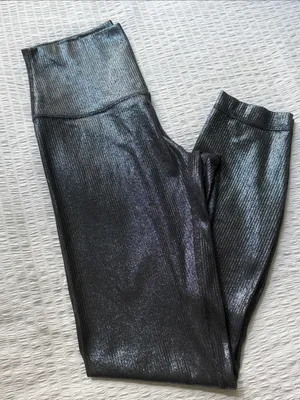 lululemon athletica Metallic Black High-Rise Ribbed Leggings thumbnail 7