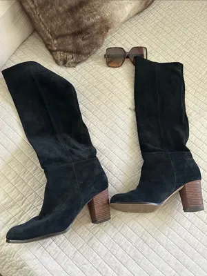 Cole Haan Cassidy Tall black suede heeled boot nike air 9 boho thumbnail 4