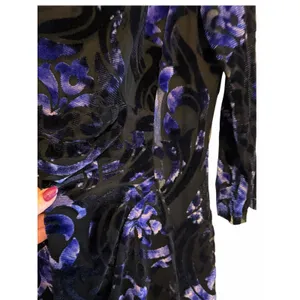 Tahari Arthur S. Levine Floral Velvet Burnout Dress - Size 10 thumbnail 7
