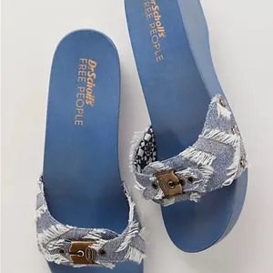 Free People Denim Strap Blue Platform Sandals thumbnail 9