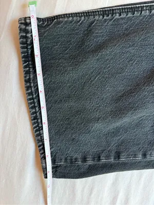 American Eagle Strigid Black High Rise Wide Leg Jeans Size 6 Regular thumbnail 8