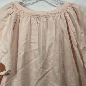 Rails Peach Tencel Linen Smocked Flutter‎ Sleeve Button Front Blouse XL thumbnail 10