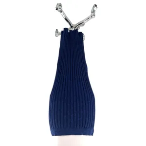 Free‎ people beach Veda ribbed blue maxi skirt Sz M thumbnail 2