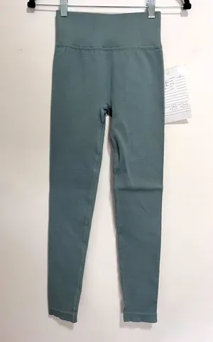 APPAREL COUTURE Ribbed Leggings Women Size Small 24” Sage Sky NWT thumbnail 1