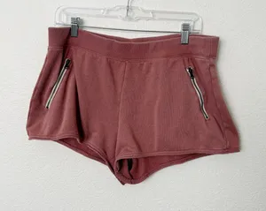 [Aerie] Distressed French Terry Knit Lounge Shorts Elastic Waistband Sz Large L thumbnail 1