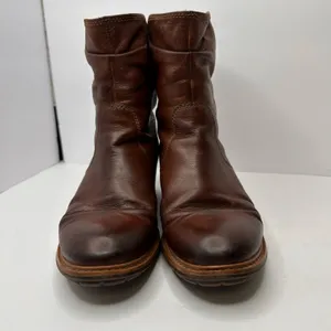 Timberland Sutherlin Bay Brown Leather Slouch Ankle Boots Womens 9 Side Zip thumbnail 3