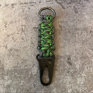 Paracord Keychain Handmade USA Unisex Sporty Green Grey NEW King Cobra thumbnail 2