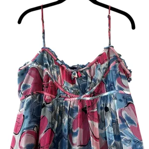 Vintage Y2K Silk Babydoll Top 90s Fairy Coquette Romantic Size Large thumbnail 3