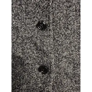London Fog Womens Black White Herringbone‎ Button Front Pea Coat Jacket Size M thumbnail 3
