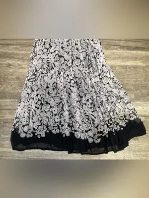 by Anthropologie Small Floral Smocked Puff Sleeve Midi Dress Boho Black thumbnail 4