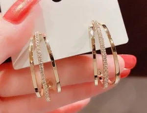 CZ Open Gold Hoop Earrings for Women thumbnail 3