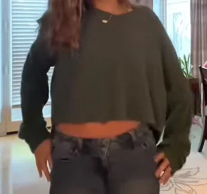 Hollister Green Sweater V-Neck thumbnail 2