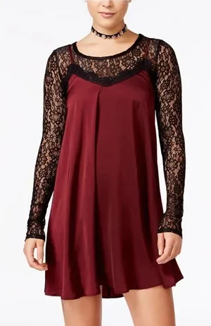 ✨Juniors' Slip Dress with Lace Top✨ thumbnail 1