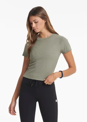 Vuori Pose Fitted Tee Laurel Heather thumbnail 1