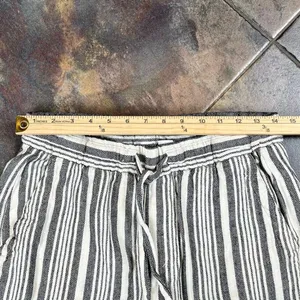 Old Navy High-Waisted Striped Linen-Blend Wide-Leg Pants Small thumbnail 2