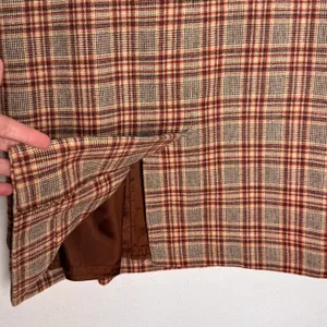 1970s Pendleton Virgin Wool Plaid Skirt USA Midi 27” Brown Red Medium thumbnail 11