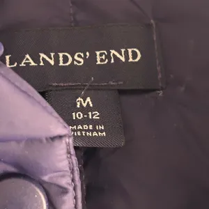 Lands End Down Puffer Quilted Vest Navy‎ Blue Medium thumbnail 6