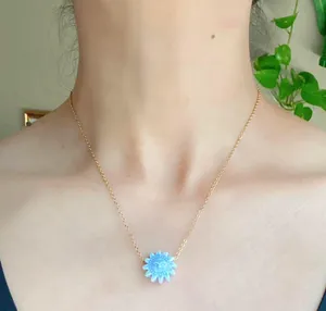 Handmade gold tone stainless steel & ceramic sun boho retro vintage style necklace☀️ thumbnail 9