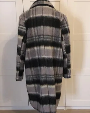 Double breasted plaid wool blend coat Size L thumbnail 4